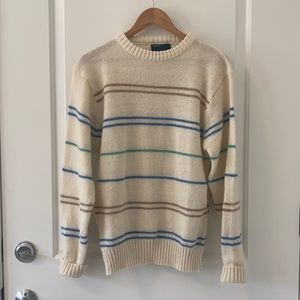 Cream striped vintage knit sweater